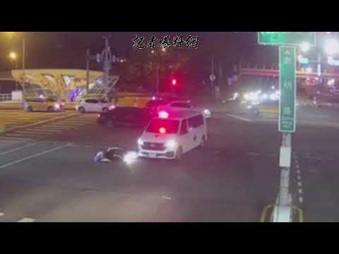 中市台灣大道忠明南路口再傳救護車與機車碰撞事故  女騎士受傷就醫