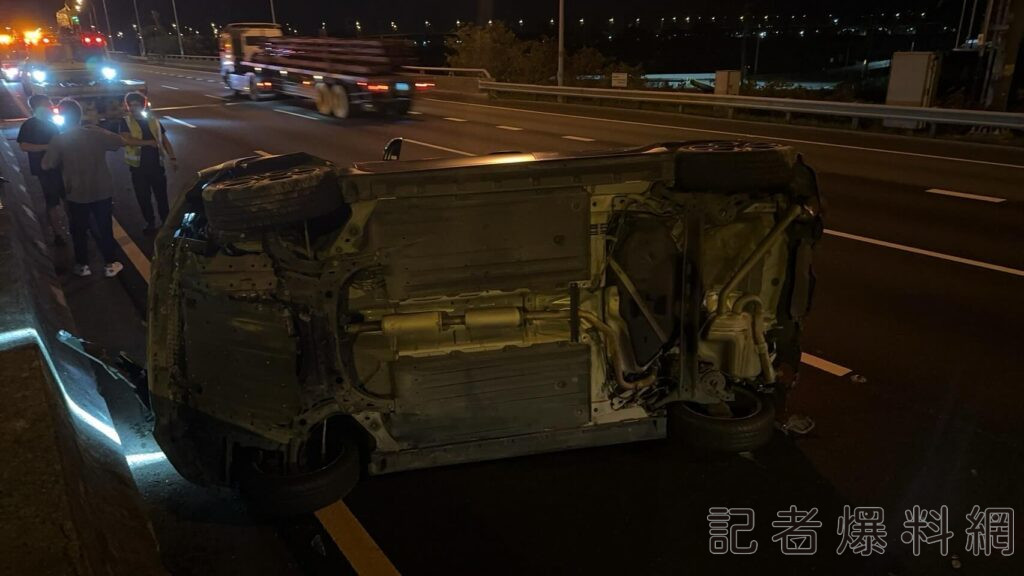 影／蔡頤榛國道遭撞「翻了好幾圈」　PO文求行車紀錄器：對方肇事逃逸了