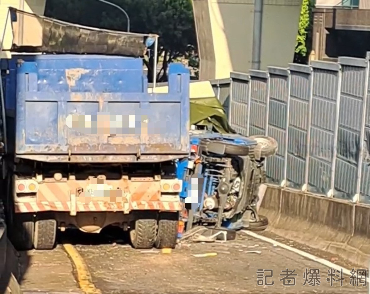 國10高雄左營區”8車”連環撞 砂石車疑煞車失靈釀禍 駕駛恐慘賠