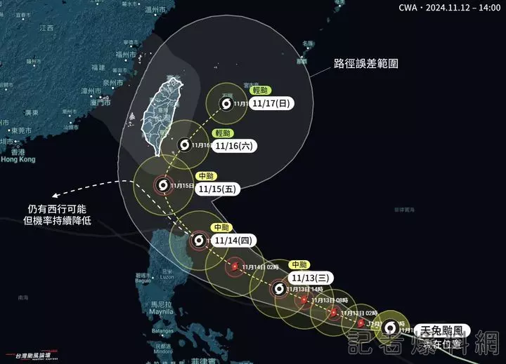 圖片翻攝 台灣颱風論壇 天氣特急 臉書