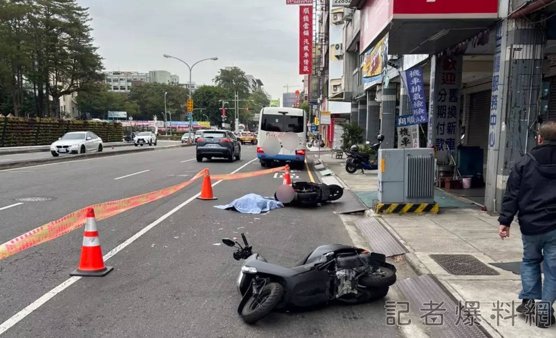 台中2機車碰撞  騎士遭公車輾過不治